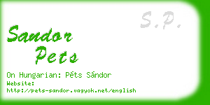 sandor pets business card