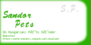 sandor pets business card